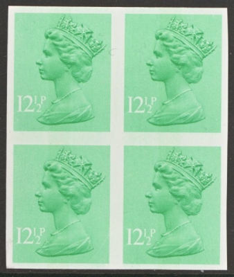 1971 12½p Emerald Machin variety Imperf SG 898a. U/M