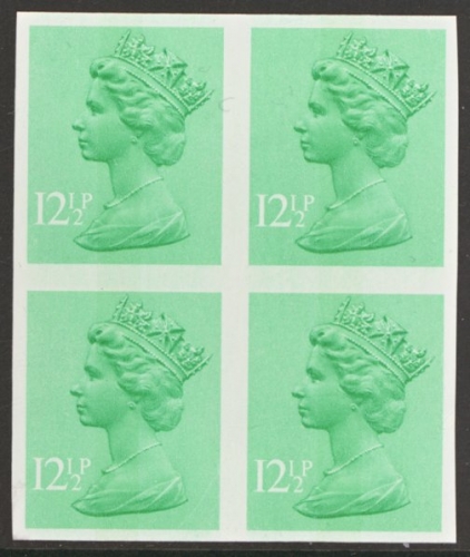 1971 12½p Emerald Machin variety Imperf SG 898a. U/M