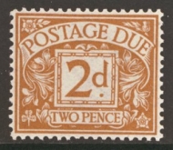 1914 Postage Due 2d Colour Trial in Bartolozzi Brown.