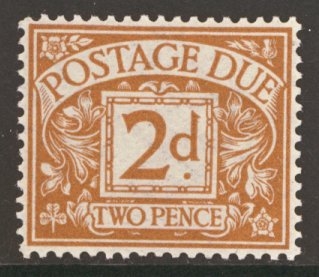 1914 Postage Due 2d Colour Trial in Bartolozzi Brown.