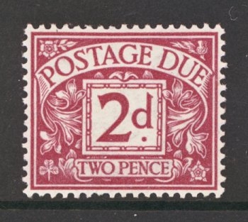 1914 Postage Due 2d Colour Trial in Claret.