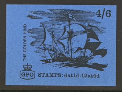 1969 4/6 Golden Hind Booklet Cover Proof on Blue card
