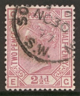 1873 2½d Rosy Mauve SG 141 plate 8. VFU