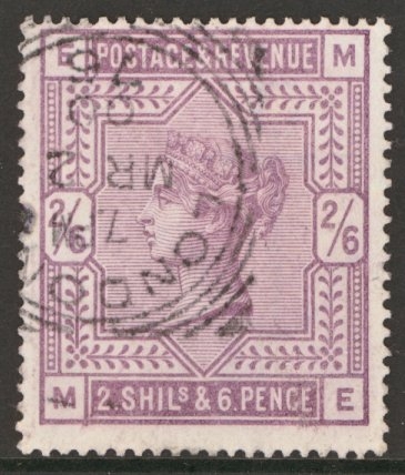1883 2/6 Lilac SG 178. VFU