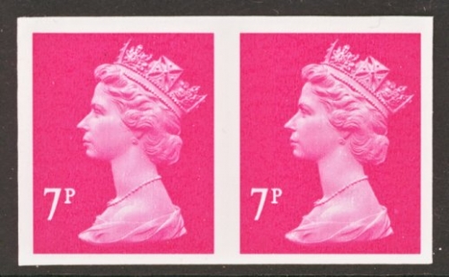 1993 7p Magenta variety Imperf SG X1673a