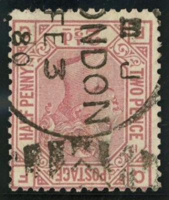 1873 2½d Rosy Mauve SG 141 Plate 17. Variety Inverted watermark
