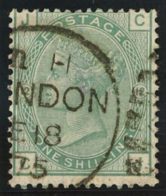 1873 1/- Green SG 150 Plate 12. VFU