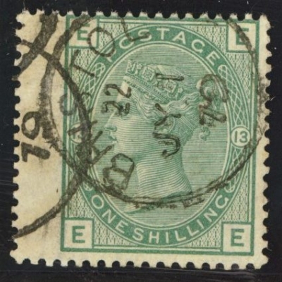1873 1/- Green SG 150 Plate 13. VFU