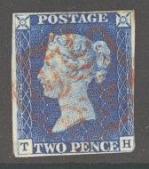1840 2d Pale Blue SG 6 A fine used example lightly cancelled by Red M/X