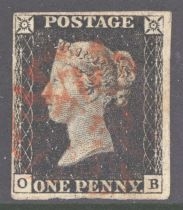 1840 1d Black SG 2 O.B.  A fine used example with 4 clear margins