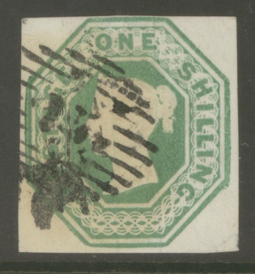 1847 1/- Deep Green SG 56 A Fine Used example with 4 Clear to Good Margins. Cat £1200