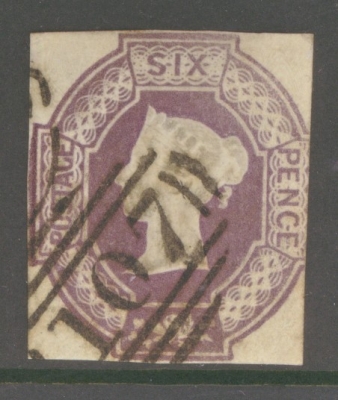 1847 6d Dull Lilac SG 59 A Very Fine Used example with 3 Margins Neatly Cancelled. Cat £1,000