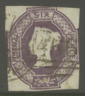 1847 6d Purple SG 60 A Fine Used example with 4 Margins touching on 2 sides