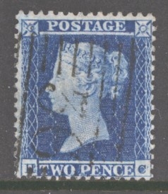 1854 2d Blue SG 23 Lettered H.C.  A Very Fine Used example