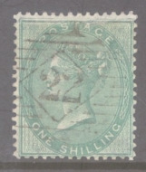 1855 1/- Deep Green SG 71  A Superb Used example with Extra Deep Colour
