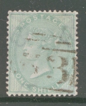 1855 1/- Pale Green SG 73  A Very Fine Used example Cat £350