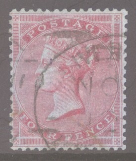 1855 4d Carmine SG 62 A Very Fine used with excellent bluing