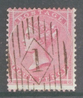 1855 4d Rose Carmine SG 66  A Very Fine Used Example. Cat £150