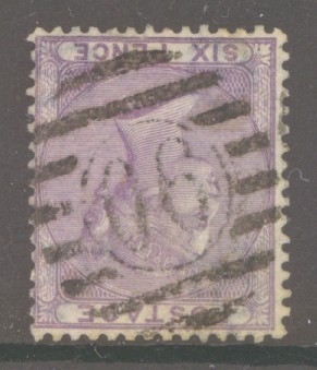 1855 6d Lilac variety Inverted Watermark SG 70wi  A Fine Used example with fresh colour. Cat £400