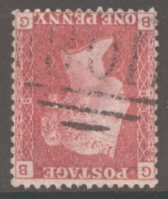 1858 1d Red SG 43 Plate 83 Inverted Watermark Very Fine Used