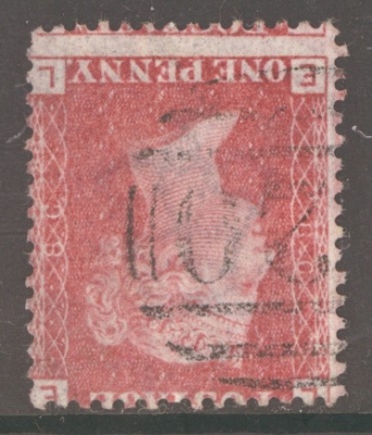1858 1d Red SG 43 Plate 86 Inverted Watermark Superb Used