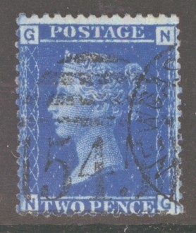 1858 2d Blue Plate 12 