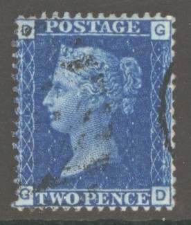 1858 2d Blue Plate 14
