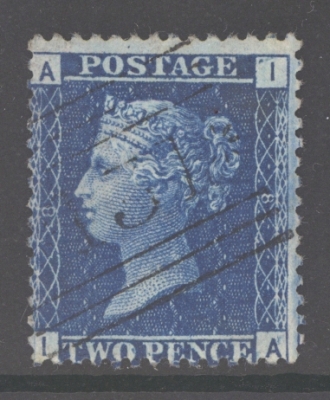 1858 2d Blue SG 45 Plate 8 Lettered I.A.  A Very Fine Used example