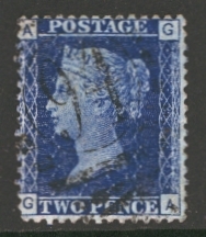 1858 2d Blue SG 46 Plate 15 Fine Used Cat £38
