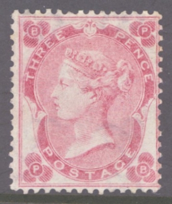 1862 3d Bright Carmine Rose SG 76 P.B.  A Superb Fresh Lightly M/M example. A difficult stamp in this condition. Cat £2,700
