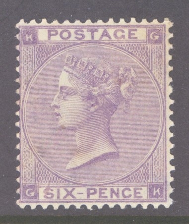 1862 6d Lilac SG 85 G.K.   A Fresh Lightly M/M example. Cat £3,000