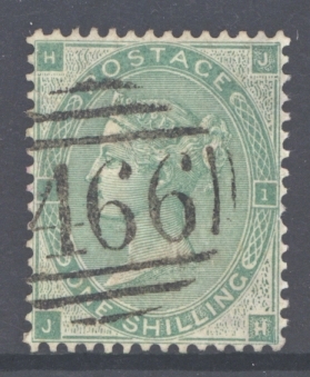 1862 1/- Green SG 90   A Very Fine Used example