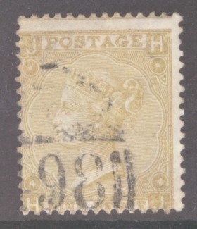 1865 9d Straw SG 98 H.J.  A  Fine Used example with Bright Colour. A difficult stamp as such.