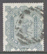  1867 10/- Greenish Grey SG 128 Fine Used Deep Colour