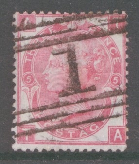 1867 3d Rose SG 103 Plate 5  Lettered T.A.  A Fine Used example. Cat £70