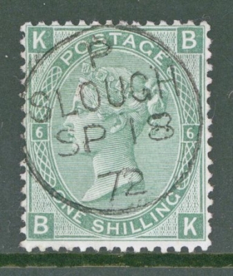 1867 1/- Green SG 117 Plate 6  Superb Used with Slough CDS