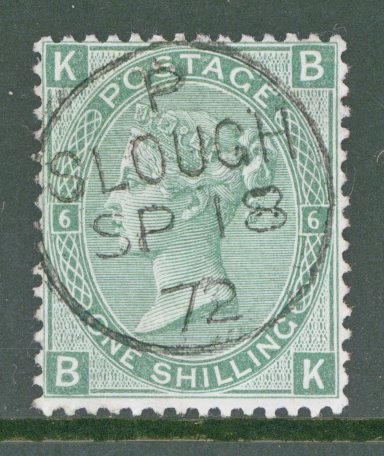 1867 1/- Green SG 117 Plate 6  Superb Used with Slough CDS