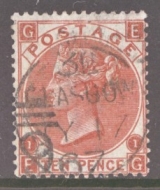 1867 10d Deep Red Brown SG 114  Lettered E.G. A Very Fine Used example