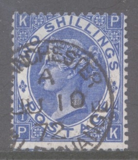 1867 2/- Deep Blue SG 119 Lettered P.K.  A Superb Used example. 