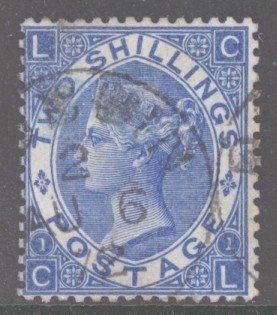 1867 2/- Deep Blue SG 119  C.L.  A Very Fine Used example