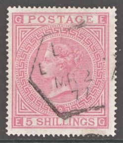 1867 5/- Rose SG 126 Plate 2  A Very Fine Used example