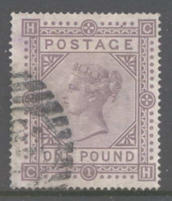 1867 £1 Brown Lilac SG 129.  A Fine Used example leaving clear profile