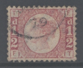 1870 ½d Rose SG 49 Plate 15 Lettered F.T. A Very Fine Used example