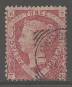 1870 1½d Rose Red SG 51 Plate 3 Lettered T.K. A Very Fine Used example cancelled Cat £75