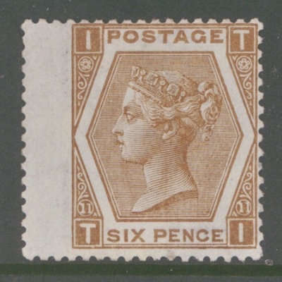 1872 6d Deep Chestnut SG 122 Lettered T.I. A Superb Fresh Lightly M/M example with Beautiful Colour. Cat £1,300 