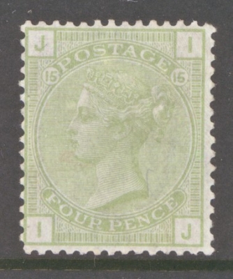 1873 4d Sage Green SG 153 Plate 15. I.J.  A Superb Fresh Lightly M/M example. Cat £1,600