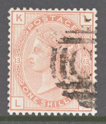 1873 1/- Orange Brown SG 151 A very fine example of this difficult stamp