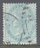 1873 1/- Green SG 150 Plate 13 A very fine used example