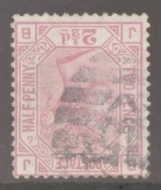 1873 2½d Rosy Mauve SG 141wi Plate 6 J.B. A Fine Used example with Inverted Watermark. Cat £225