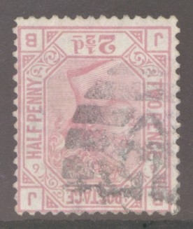 1873 2½d Rosy Mauve SG 141wi Plate 6 J.B. A Fine Used example with Inverted Watermark. Cat £225